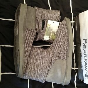 Grey Size 12 Bear Paw Sweater Boots
